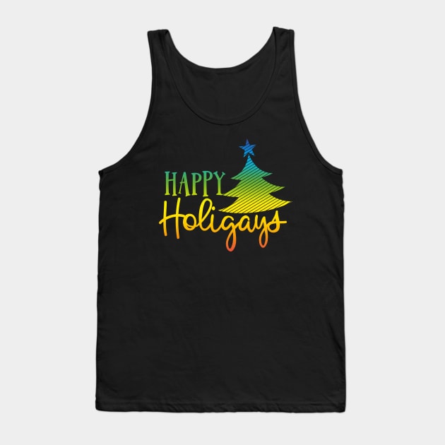 Gay Christmas Shirt | Happy Holigays Gift Tank Top by Gawkclothing